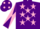 Silk - Purple, Pink stars, diabolo on sleeves, Purple cap, Pink spots