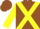 Silk - BROWN, yellow cross belts and sleeves, brown cap