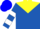 Silk - Royal Blue, Yellow Yoke, White Bars on Sleeves, Blue Cap