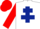 Silk - White, Dark Blue Cross of Lorraine, Red sleeves and cap