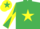 Silk - Emerald Green, Yellow star, diabolo on sleeves, Yellow cap, Emerald Green star