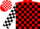 Silk - Red, Two White Dice, Black Blocks on Sleeve