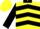 Silk - YELLOW, black collar & lightning bolt, black chevrons and cuffs on sleeves