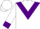 Silk - White, purple 'G' emblem, purple chevron & cuffs on sleeve