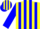 Silk - Yellow, Blue 'JA' in Anchor, Blue Stripes on Sleeves