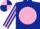 Silk - DARK BLUE, pink disc, striped sleeves, quartered cap