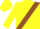 Silk - YELLOW, brown circled 'F', brown sash, yellow cap