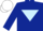 Silk - DARK BLUE, light blue inverted triangle, white cap