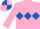 Silk - Pink, Royal Blue triple diamond, quartered cap