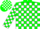 Silk - Green, white blocks on