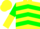 Silk - YELLOW,  green chevrons, green and yellow halved sleeves, yellow and green c