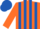 Silk - Orange and Royal Blue stripes, Orange sleeves, Royal Blue cap