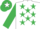 Silk - White, Emerald Green stars, Emerald Green sleeves, Emerald Green cap, White star