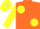 Silk - Orange, Lemon Yellow large spots, Orange disc on Yellow Sleeves