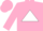 Silk - Hot pink, pink, yellow & blue 'TSS' on white triangle on back