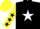 Silk - Black, White star, Yellow sleeves, Black stars, Yellow cap