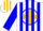 Silk - White, Gold Cross in Blue Circle, Blue Stripes on Sleeves