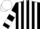 Silk - Black and White stripes, hooped sleeves, White cap