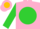Silk - Pink, Gold ''D'' on Lime Green disc, Lime Green Sleeves