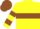 Silk - Yellow, brown hoop, hooped sleeves, brown cap