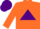 Silk - Orange, purple 'AAA' triangle, orange and purple cap