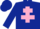 Silk - DARK BLUE, pink cross of lorraine, dark blue cap