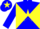 Silk - Blue & yellow diabolo, yellow 'SB' on back, yellow star