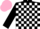 Silk - Black and White check, Black sleeves, Pink cap