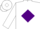 Silk - White, purple diamond band on front, purple