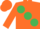 Silk - Orange, large Emerald Green spots