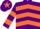 Silk - Purple, Orange chevrons, hooped sleeves, Purple cap, Orange star
