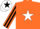Silk - Orange, White star, Orange and Black striped sleeves, White cap, Black star
