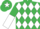 Silk - Emerald Green and White diamonds, halved sleeves, Emerald Green cap, White star