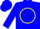 Silk - Blue, yellow seam on front, yellow circle 'JA' on back, yellow bar