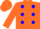 Silk - Orange, Blue spots, Orange cap