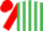Silk - Emerald Green and White stripes, Red sleeves and cap