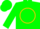 Silk - Green, Gold Circle and 'M', White Strip