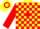 Silk - Bright Yellow and Apple Red Blocks, Red Hoop on Sleeves