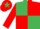Silk - Emerald Green and Red quartered, Red sleeves, Red cap, Emerald Green star