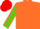 Silk - Orange, Green sleeves and stripes on Red cap