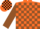 Silk - Orange, Black 'TJG', Brown Blocks on Sleeves