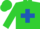 Silk - Lime green, royal blue cross s