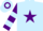 Silk - LIGHT BLUE, purple star, purple & light blue hooped sleeves, light blue & purple hooped cap
