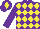 Silk - PURPLE & YELLOW DIAMONDS, purple sleeves, yellow diamond on cap