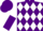 Silk - Purple and white diamonds, white and purple halved sleeves
