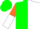 Silk - Green, White 'THE FINANCIALLY UN STABLE', Orange and White Halved S