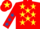 Silk - Red, Yellow stars, Red sleeves, Royal Blue stars, Red cap, Yellow star