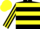 Silk - BLACK & YELLOW HOOPS, striped sleeves, yellow cap