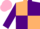 Silk - Beige and Purple (quartered), Purple sleeves, Pink cap