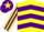 Silk - Yellow, Purple chevrons, striped sleeves, Purple cap, Yellow star